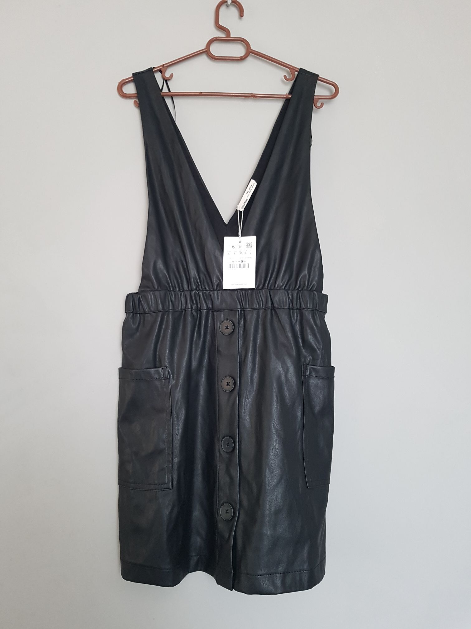 sıfır pull and bear deri elbise — görsel 3/6