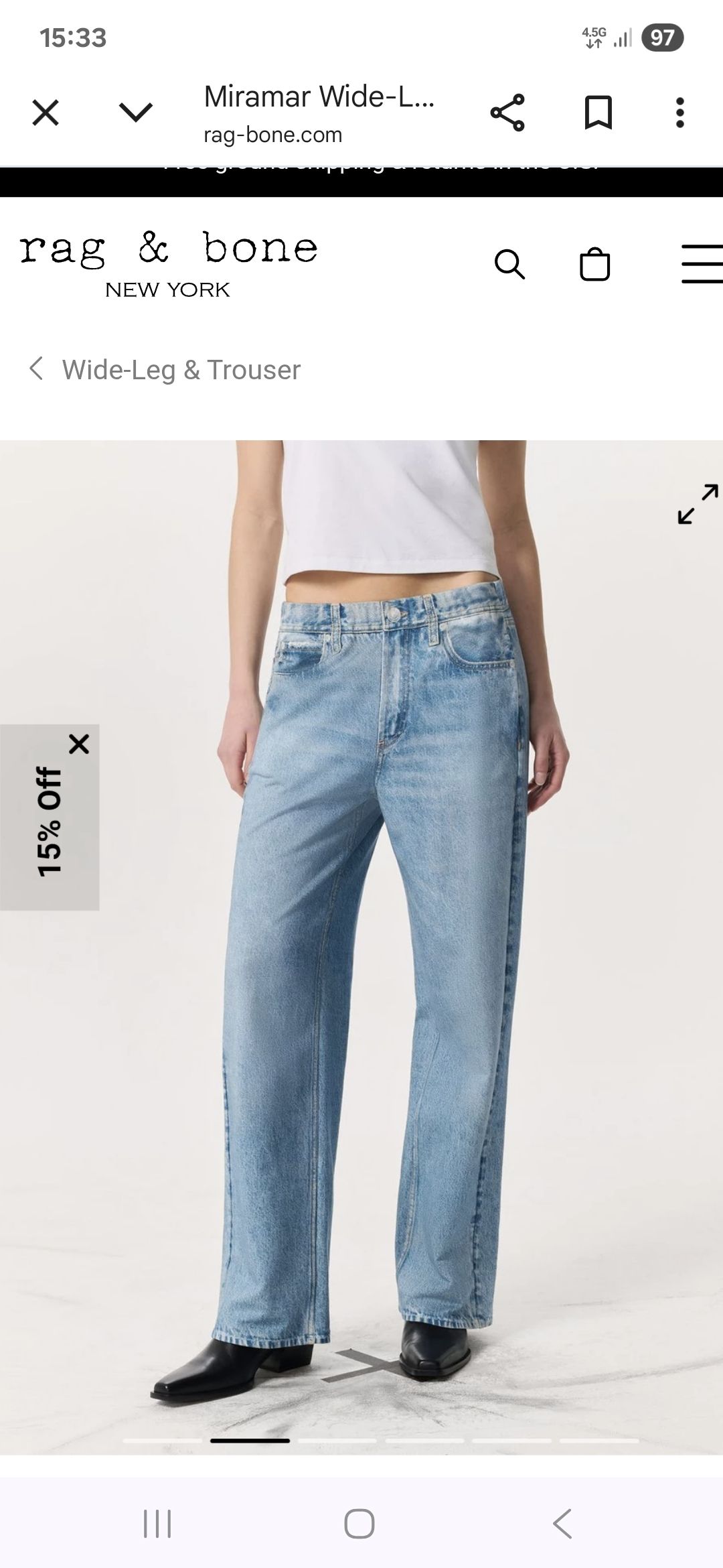 RAG&BONE BUZ MAVİ JEAN — görsel 2/20