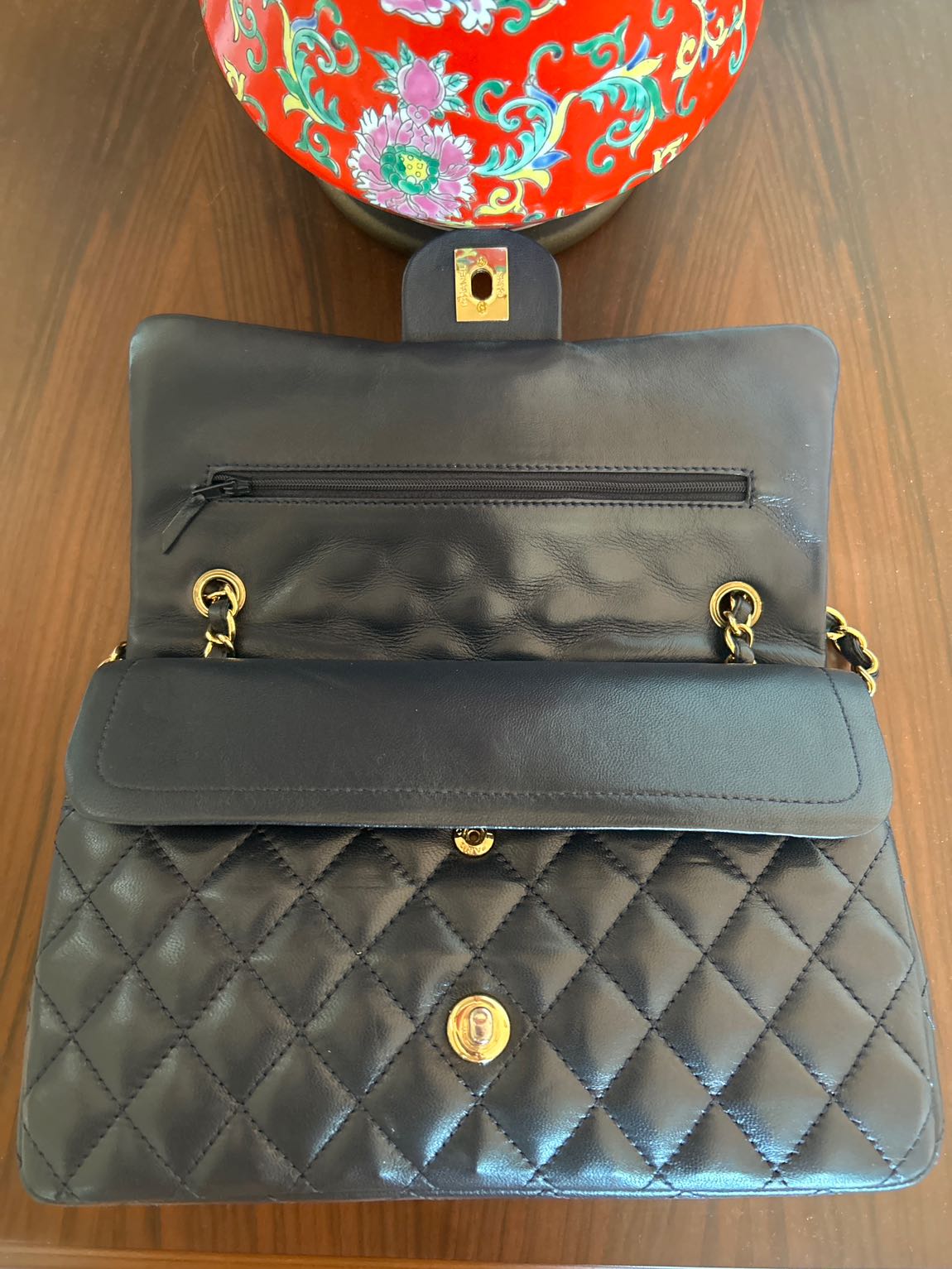 Chanel lacivert Deri Kapitone Çanta — görsel 4/6