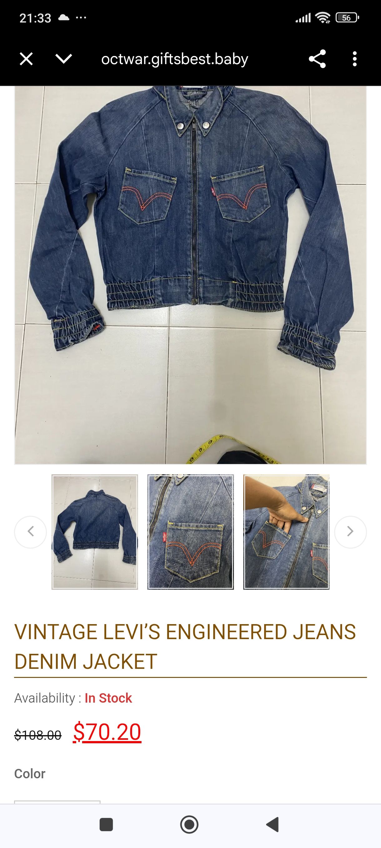 Levi's Engineered Kadın Kot Ceket M Bede — görsel 7/7