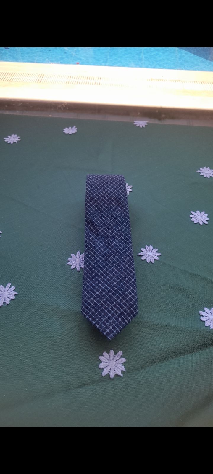 Lacivert Ekose Desenli Kravat — görsel 5/8