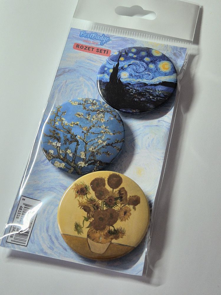Van Gogh Eserleri Rozet Seti 3'lü — görsel 3/8