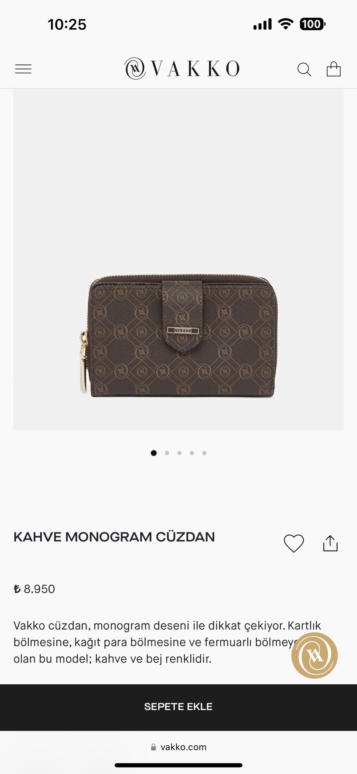 Vakko Monogram Cüzdan — görsel 8/8