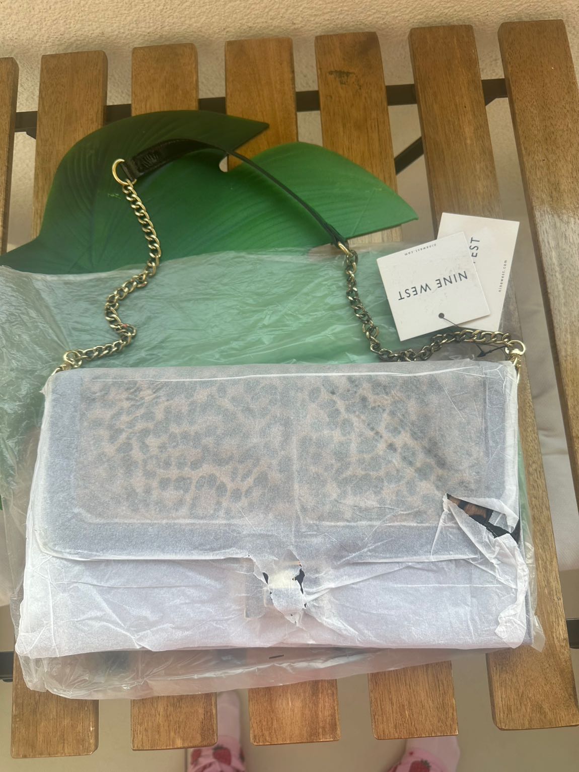 Nine West Leopar Desenli Deri Çanta — görsel 3/4