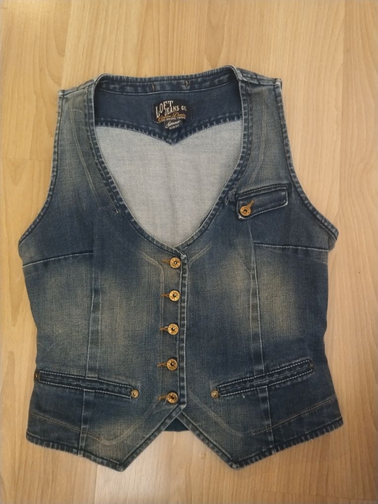 Loft Y2k denim yelek — görsel 3/7