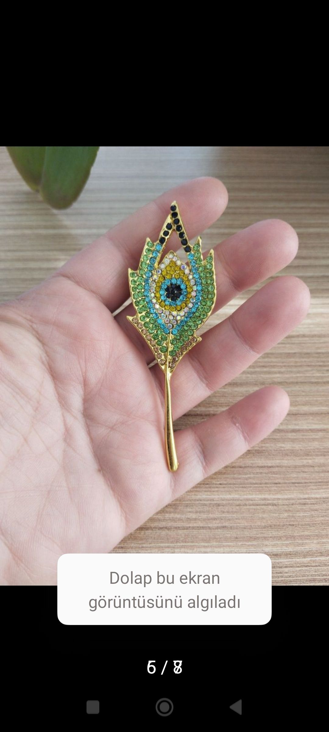 American Vintage Tavuskuşu Tüyü Broş — görsel 6/8