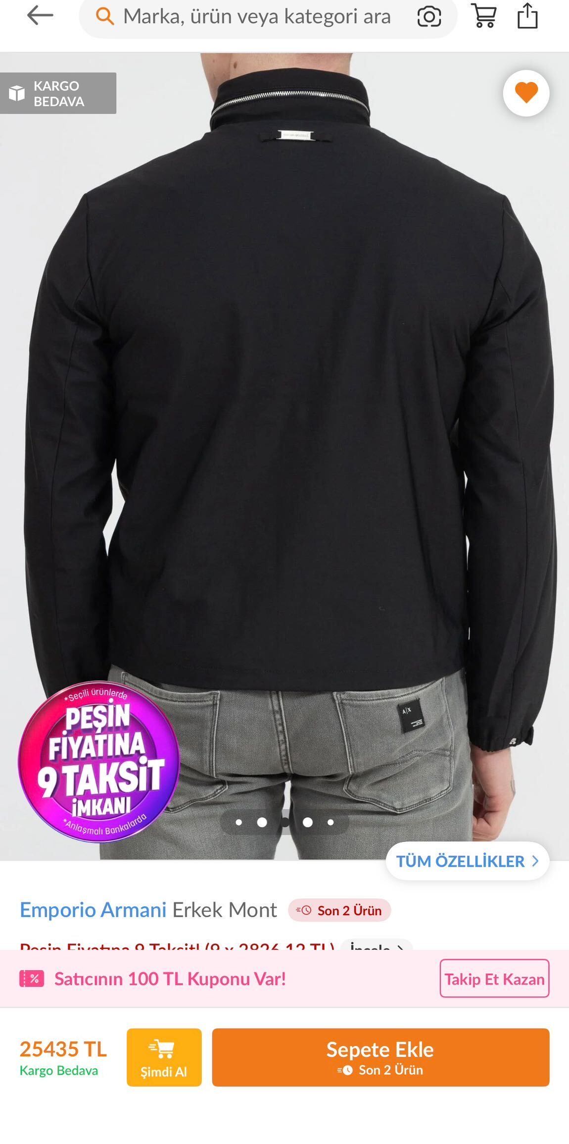 Emporio Armani Siyah Mont Erkek — görsel 2/8