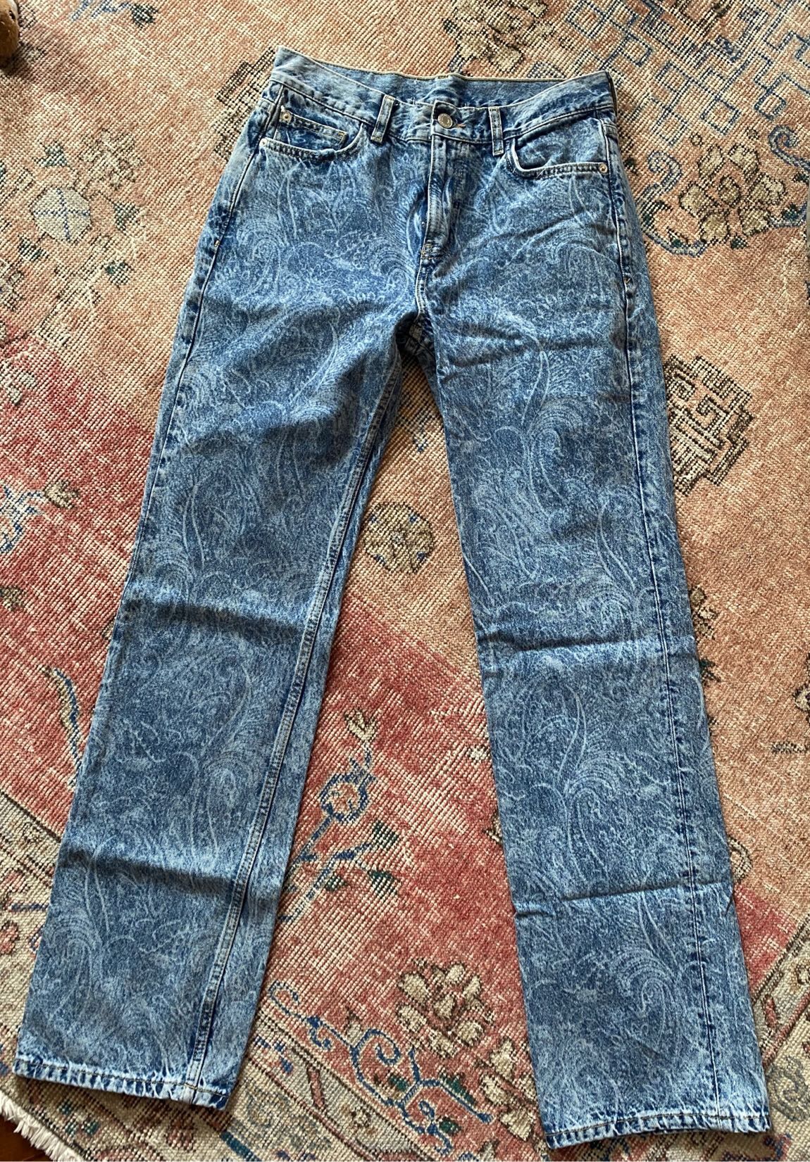 Desenli Mavi Jeans Pantolon — görsel 2/5