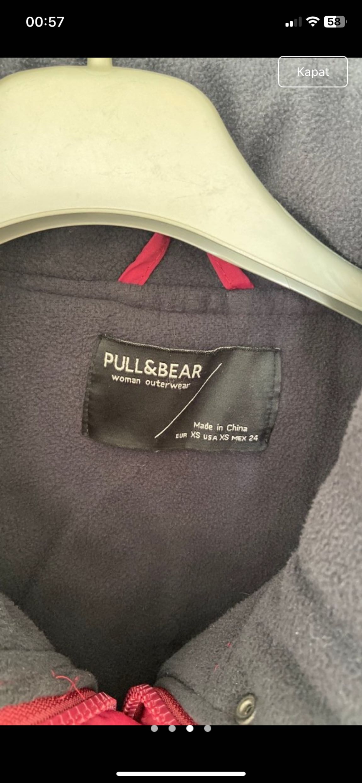 Pull & Bear Bordo Rüzgarlık — görsel 3/4