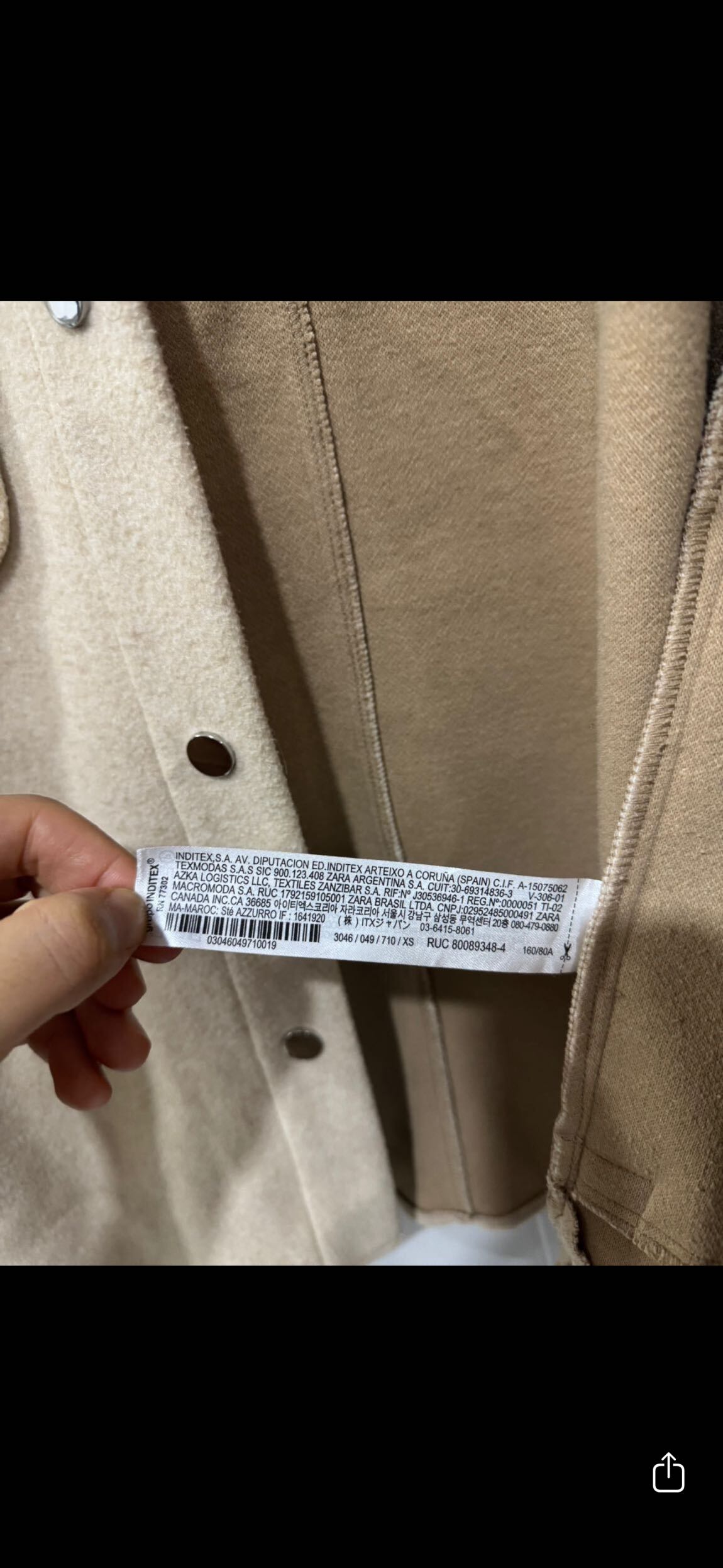 Zara Bej Oversize Oduncu Gömlek Ceket — görsel 4/5