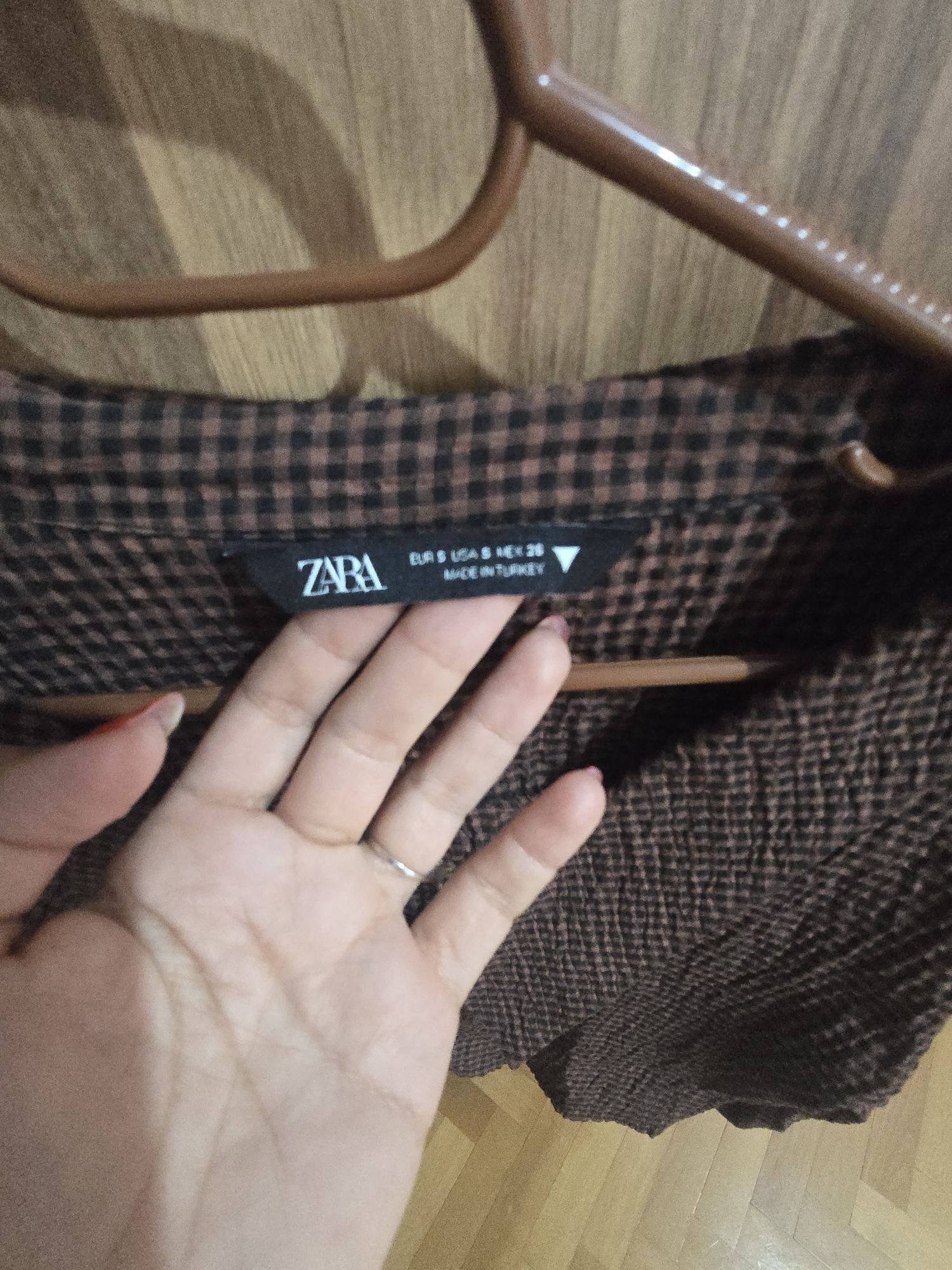 Zara Ekoseli Blazer bluz — görsel 3/3
