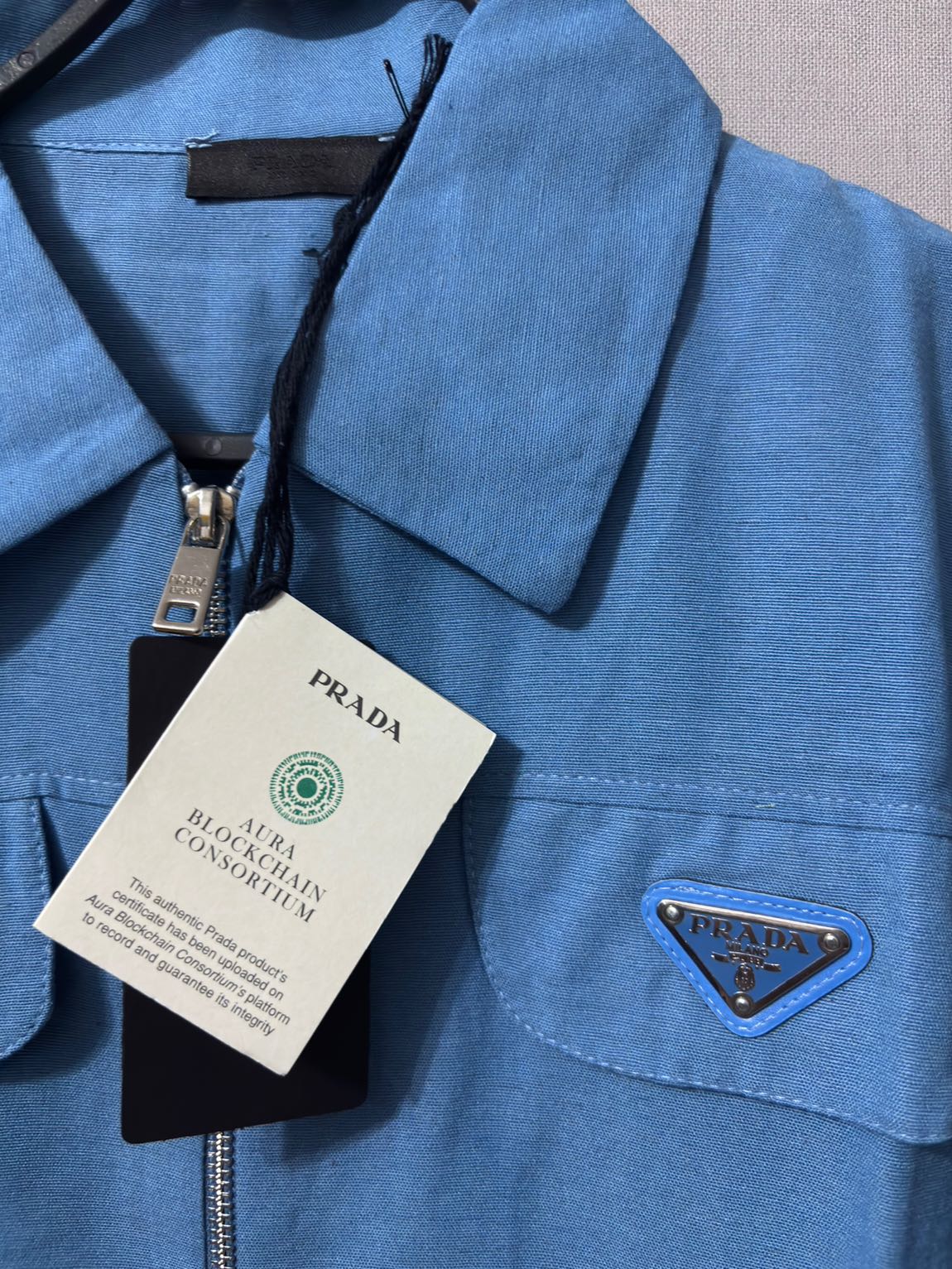 Prada Mavi Fermuarlı Ceket — görsel 8/8