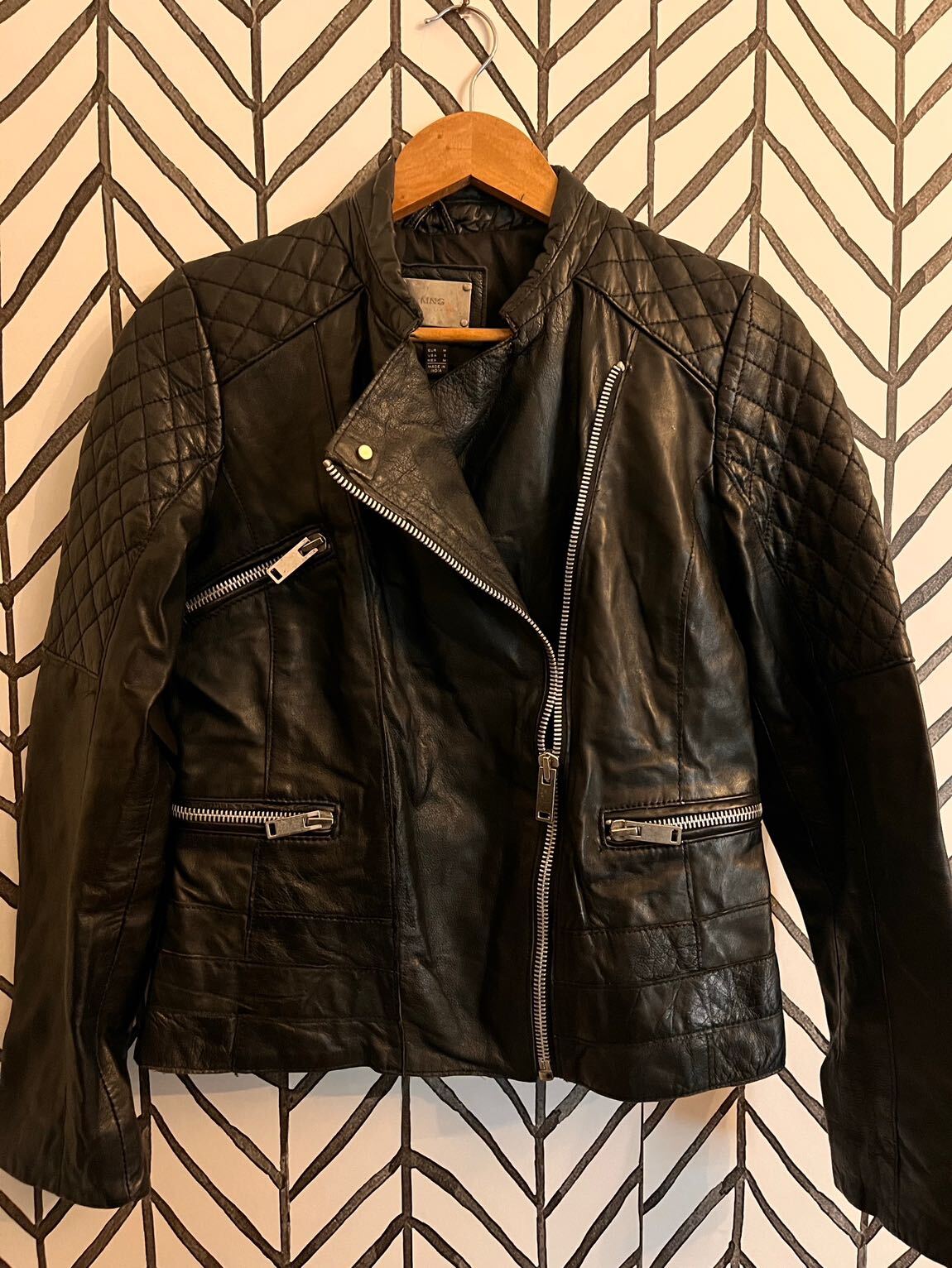MANGO Biker Leather jacket — görsel 3/8