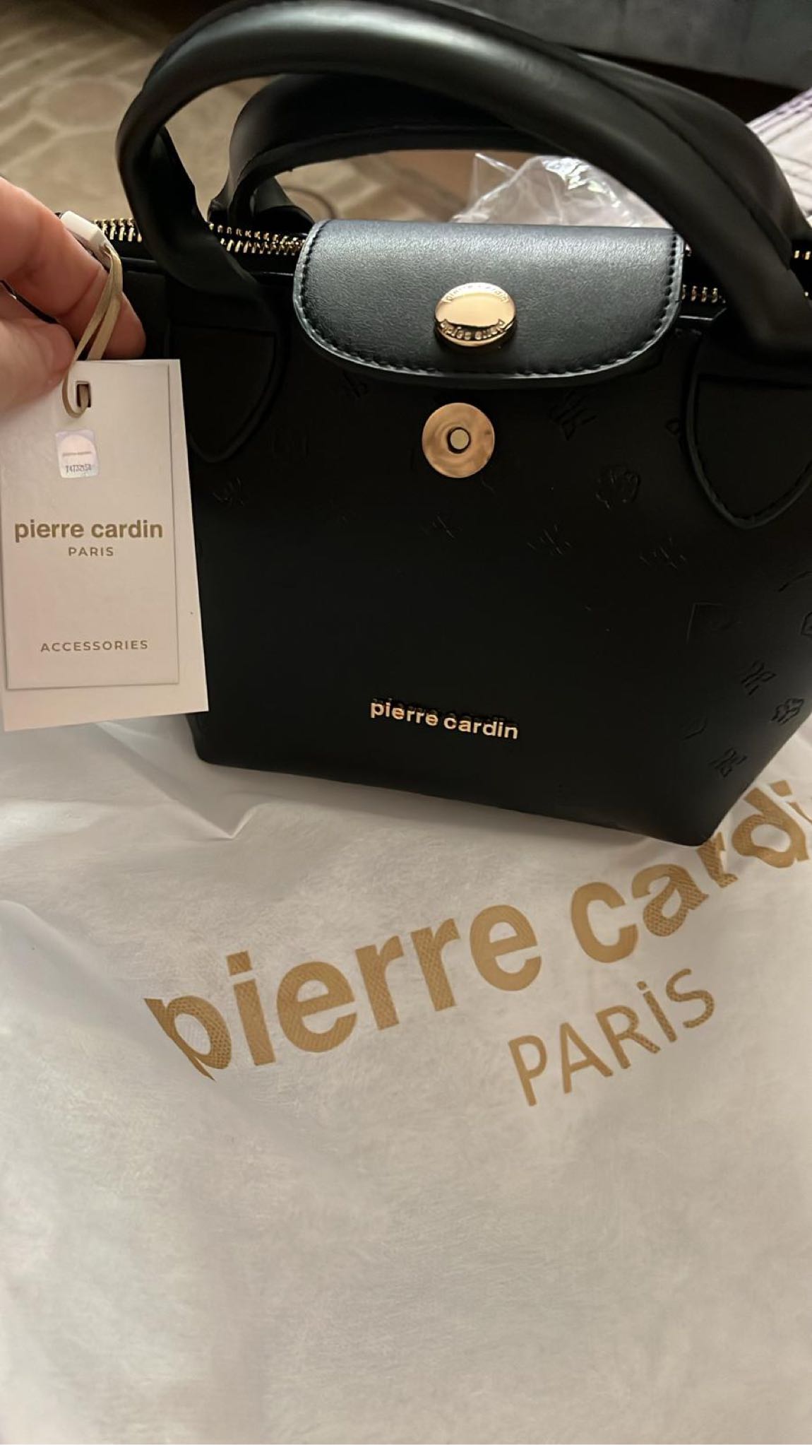 Pierre Cardin Siyah Deri El Çantası — görsel 3/3