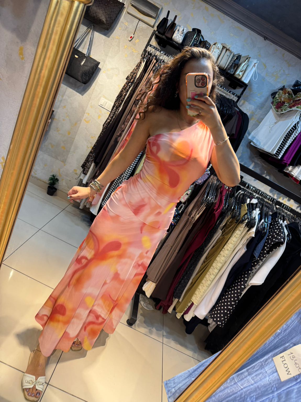 Massimo dutti pembe desenli elbise — görsel 4/8