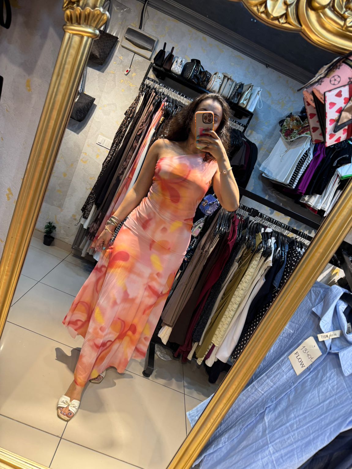 Massimo dutti pembe desenli elbise — görsel 8/8