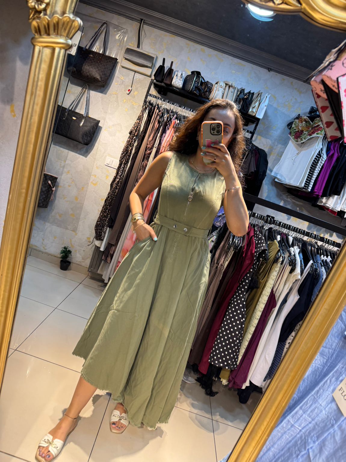 Massimo dutti pembe desenli elbise — görsel 6/8