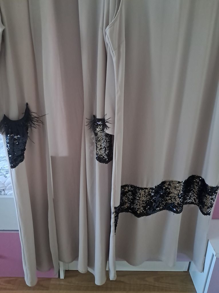 Bej Payetli Elbise ve Kimono — görsel 8/8