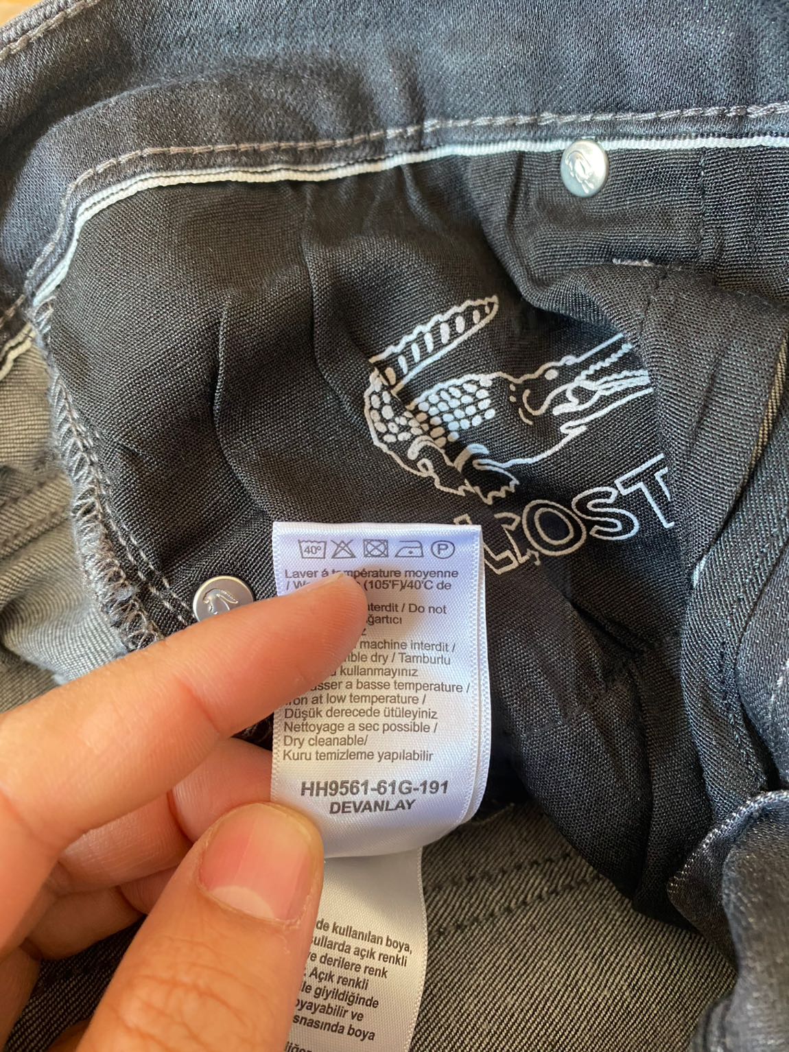 Lacoste Gri Jean Pantolon — görsel 8/8