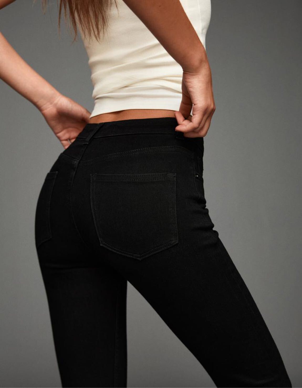 Bershka Yüksek Bel Skinny Jeans Siyah — görsel 2/5