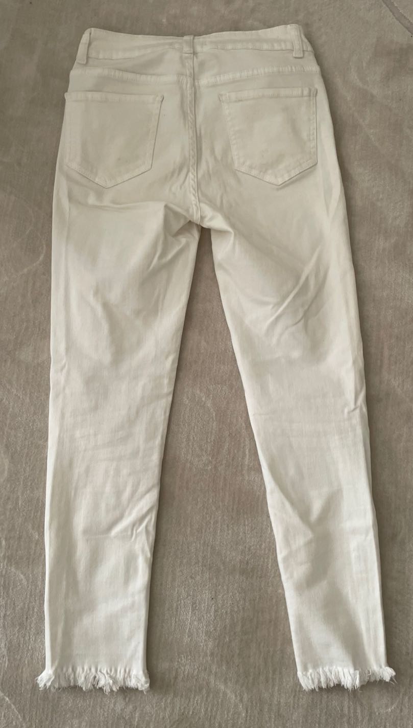 ROMAN Marka Beyaz Paçası Püsküllü Jean — görsel 4/4