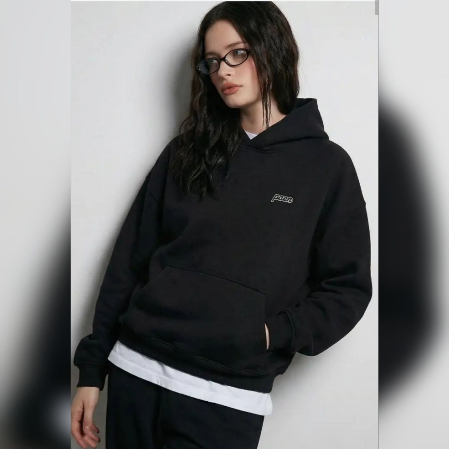 Paen Siyah Kapüşonlu Sweatshirt — görsel 2/11