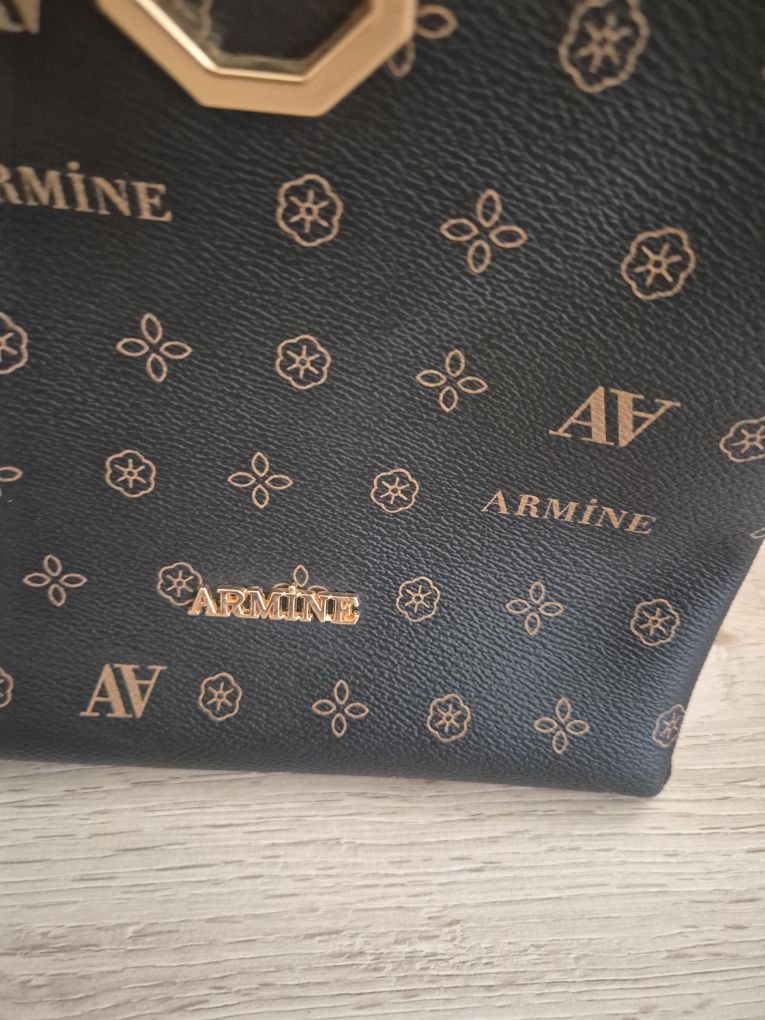 Armine Çanta Siyah Kahverengi Desenli — görsel 3/6