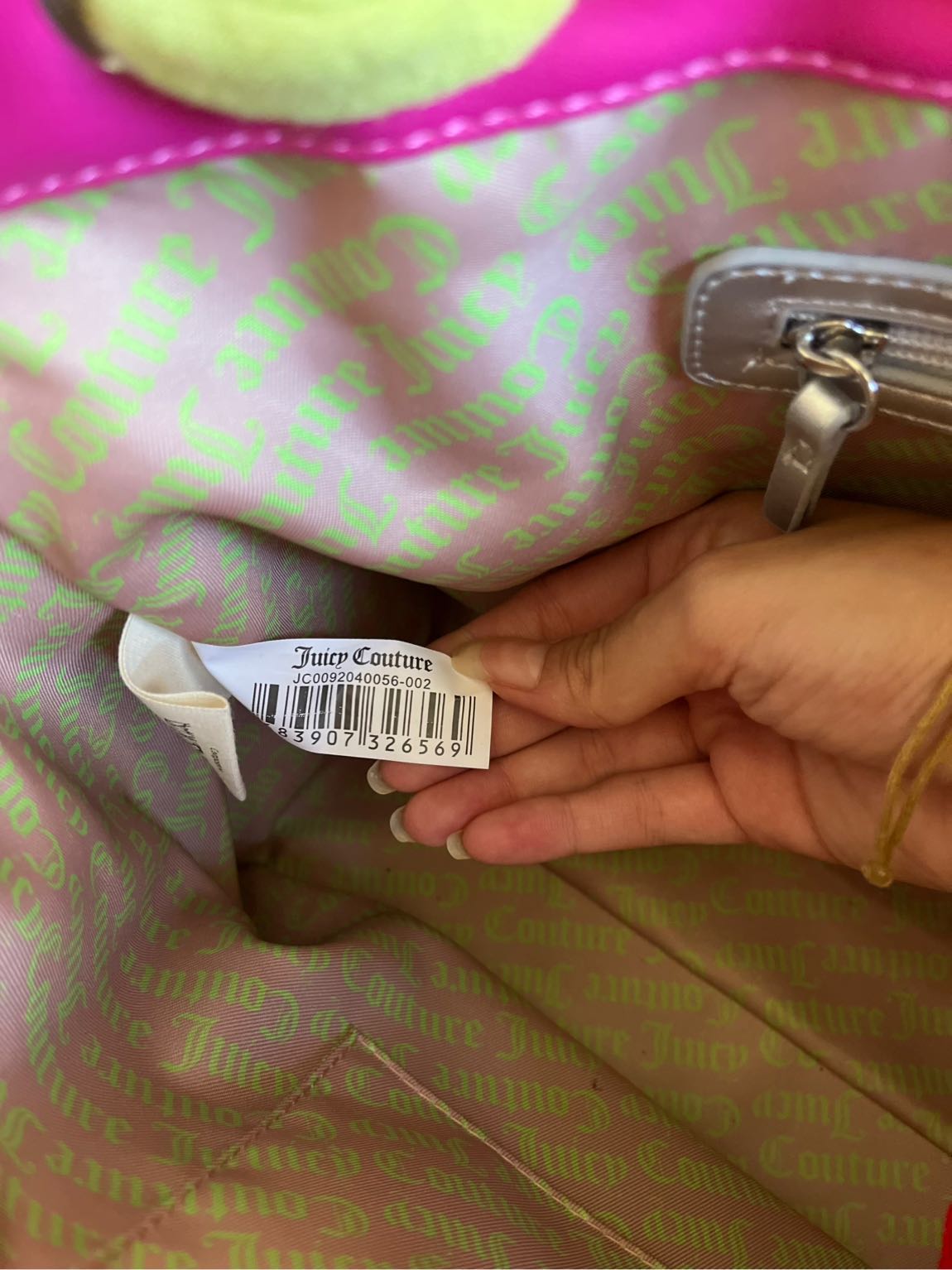 Juicy Couture Pembe Yeşil Askılı Çanta — görsel 6/7