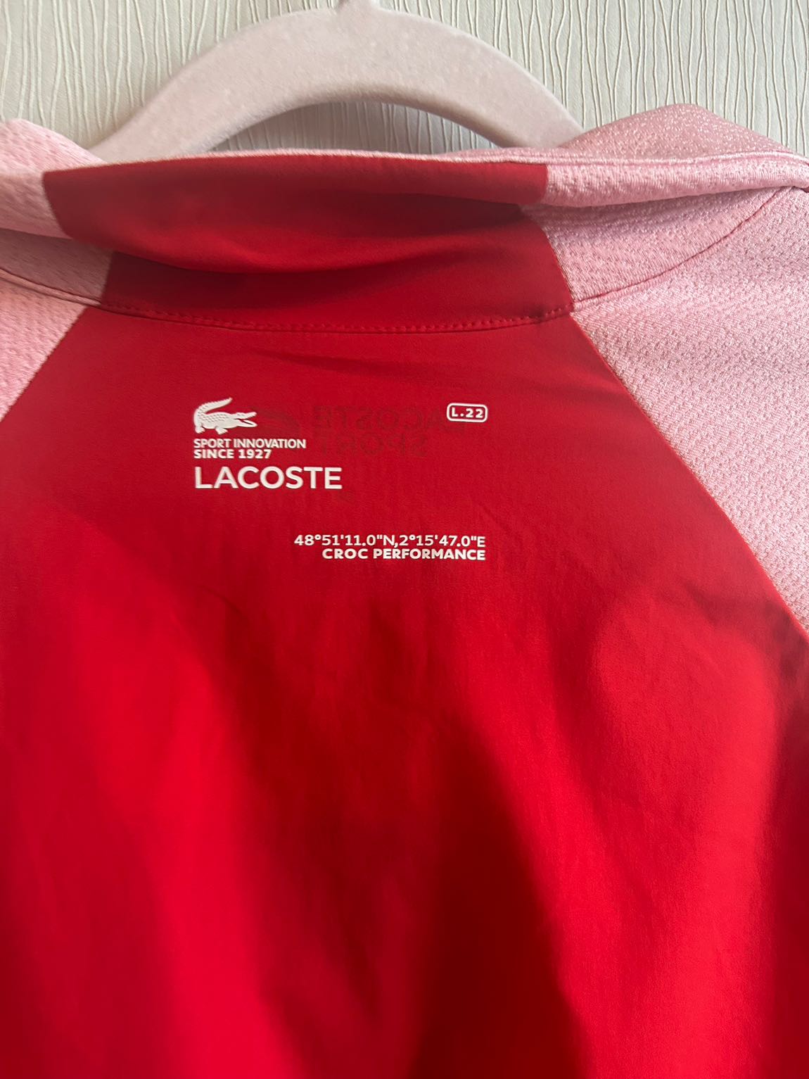 Kırmızı Pembe Renkli Lacoste ince mont — görsel 4/6