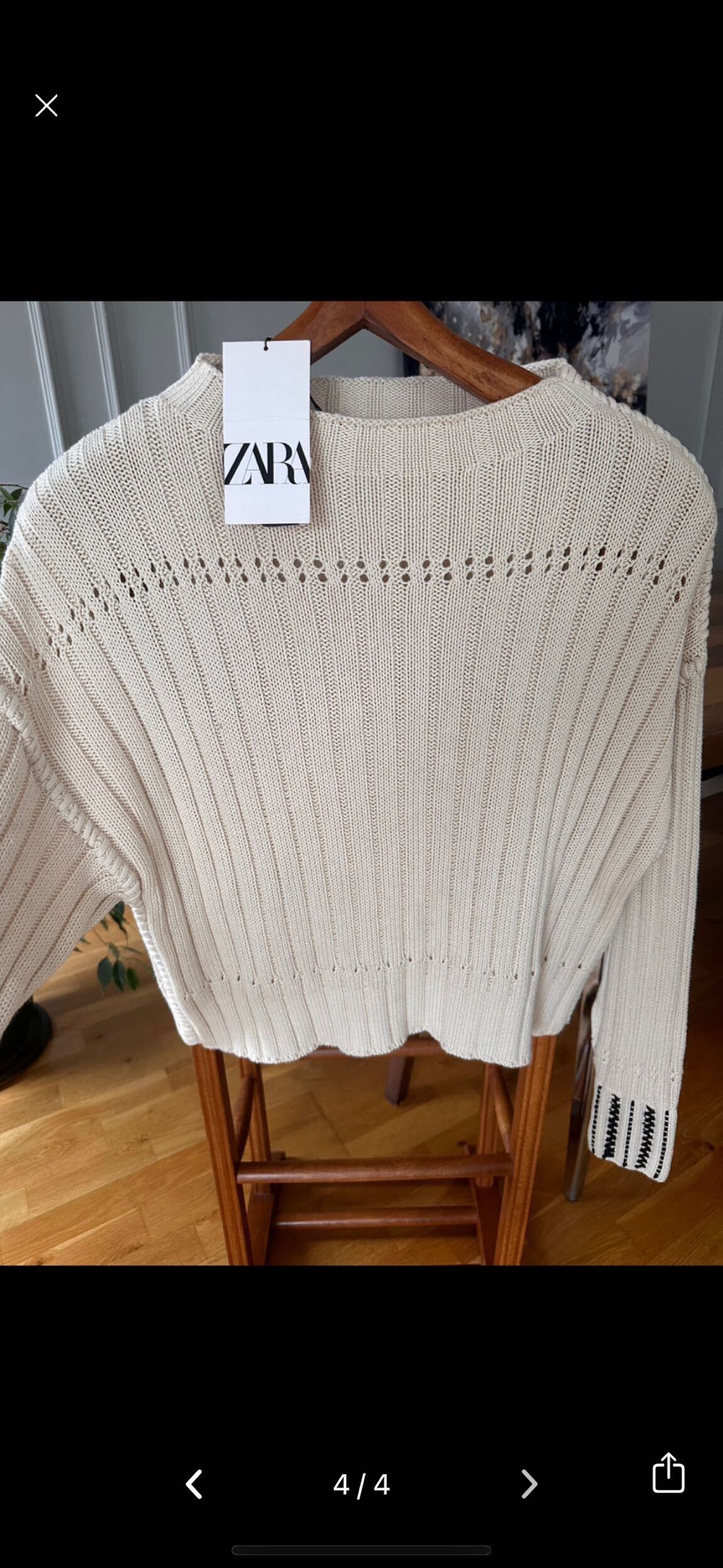 Zara Triko Kazak Krem — görsel 4/4