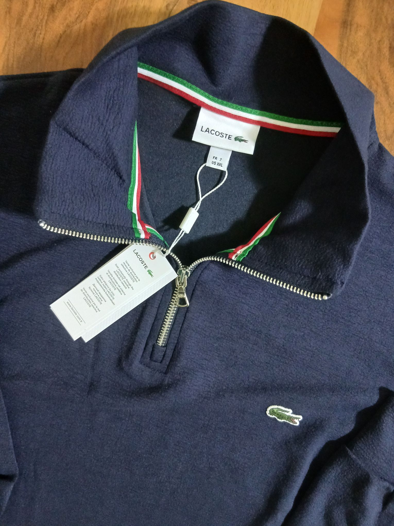Lacoste, yarım metal fermuar sweatshirt — görsel 2/7