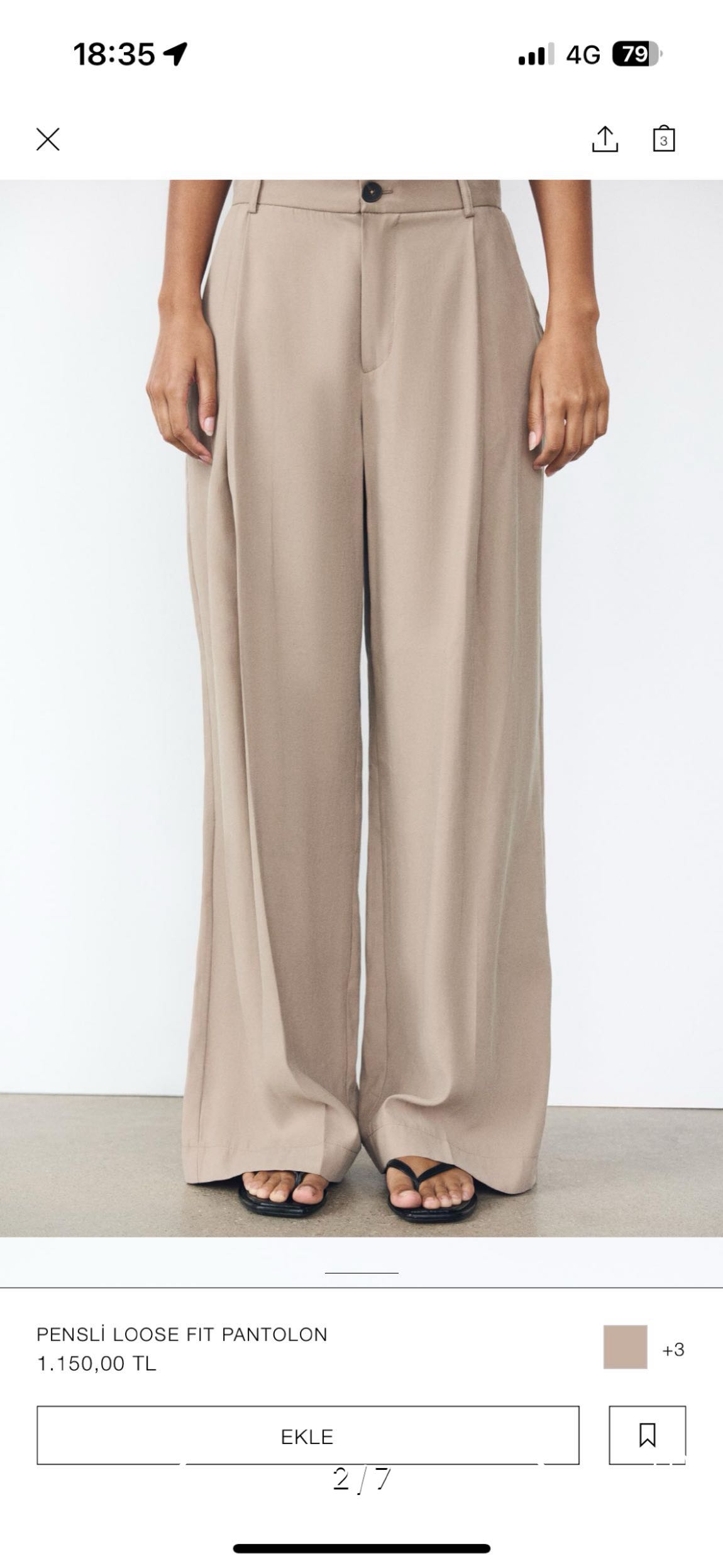 Bej Pensli Loose Fit Pantolon — görsel 2/6