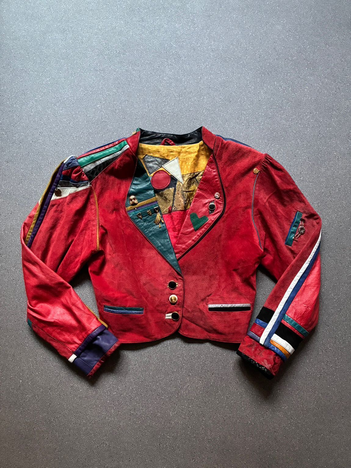El Yapımı Art To Wear Vintage Deri Ceket — görsel 1/6