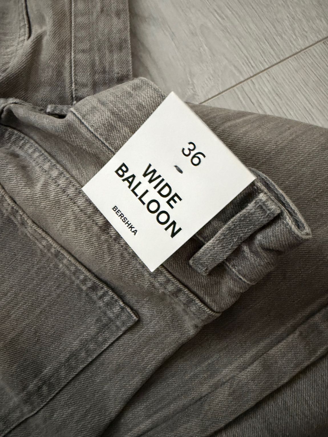 Bershka eskitme detaylı gri bol jean — görsel 5/6