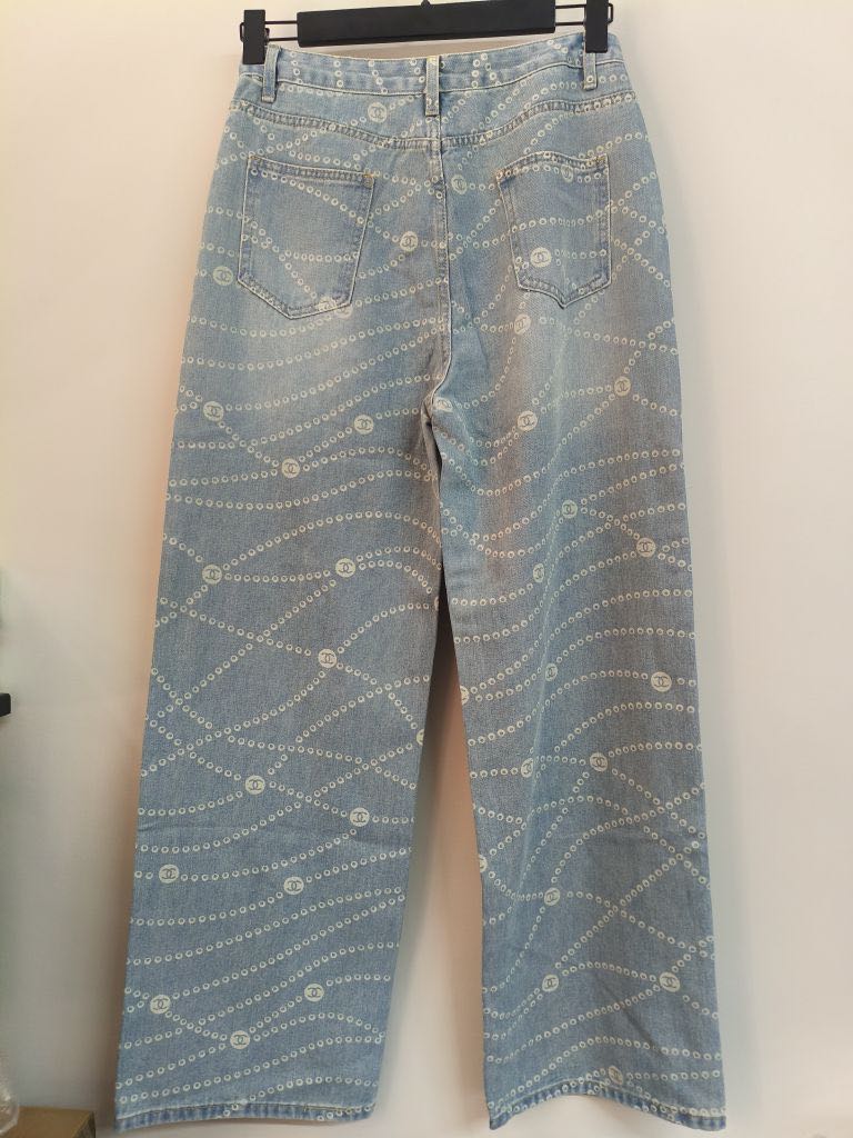 Chanel Mavi Baskılı Jean — görsel 3/3