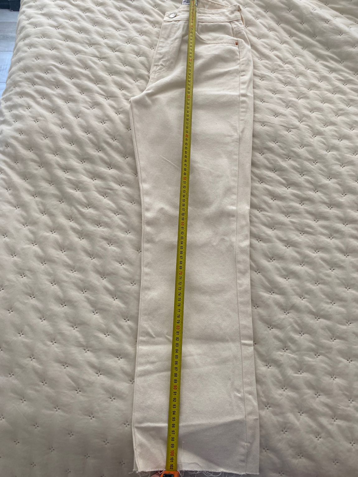 ZARA Krem Geniş Paça Kot Pantolon — görsel 4/5