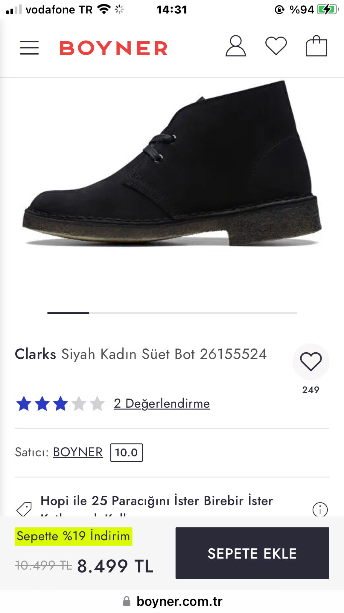 Clarks süet bot — görsel 7/7