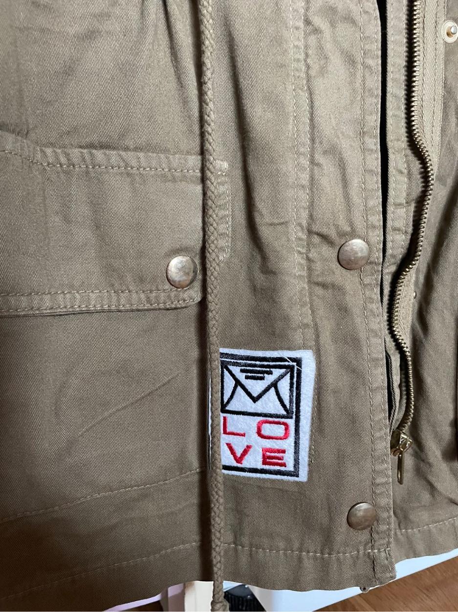patch detaylı haki uzun ceket — görsel 8/8