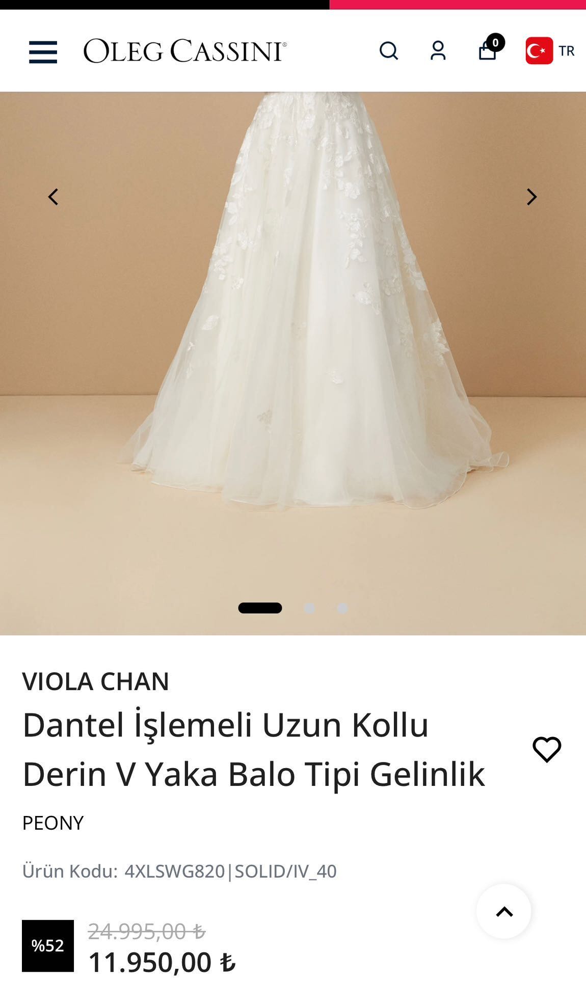 VIOLACHAN PEONY Dantel İşlemeli Gelinlik — görsel 5/6