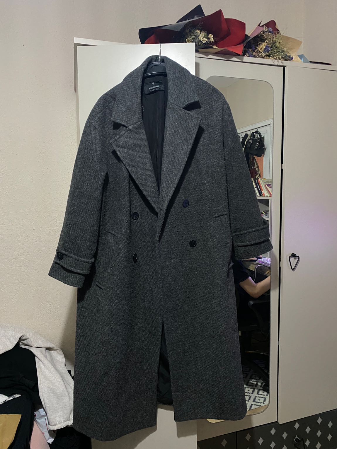 Stradivarius Gri Yünlü kaban — görsel 2/4