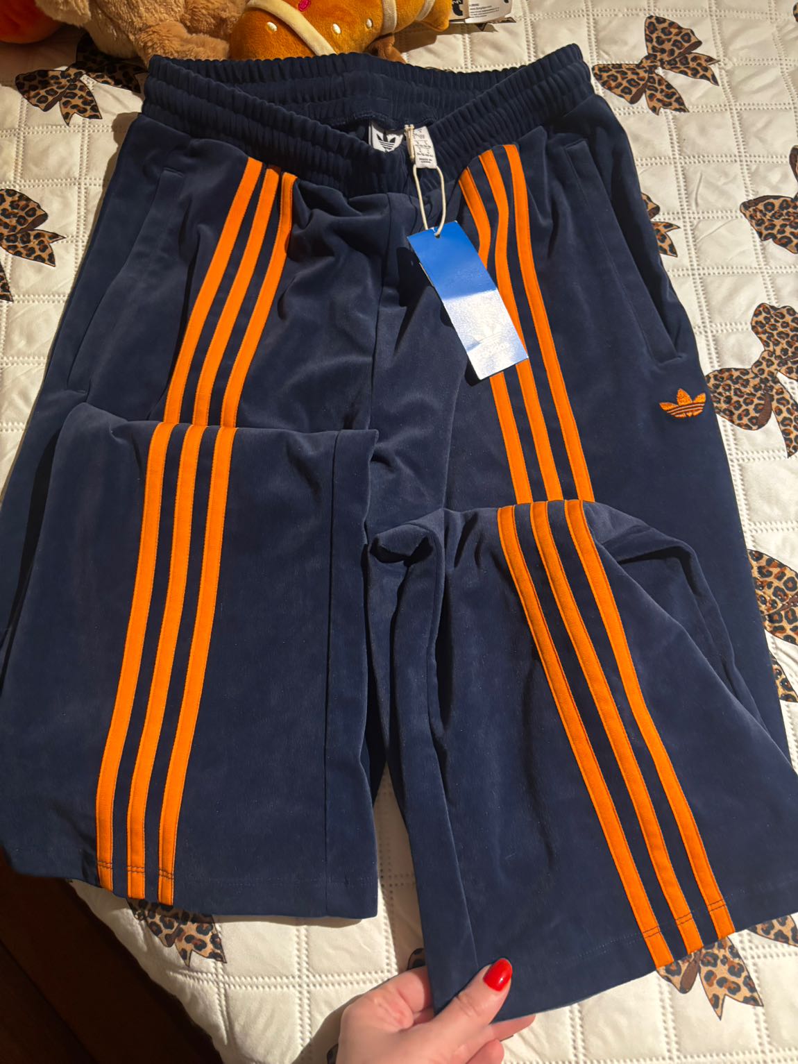 Adidas Kadife Lacivert/Turuncu Eşofman — görsel 3/4