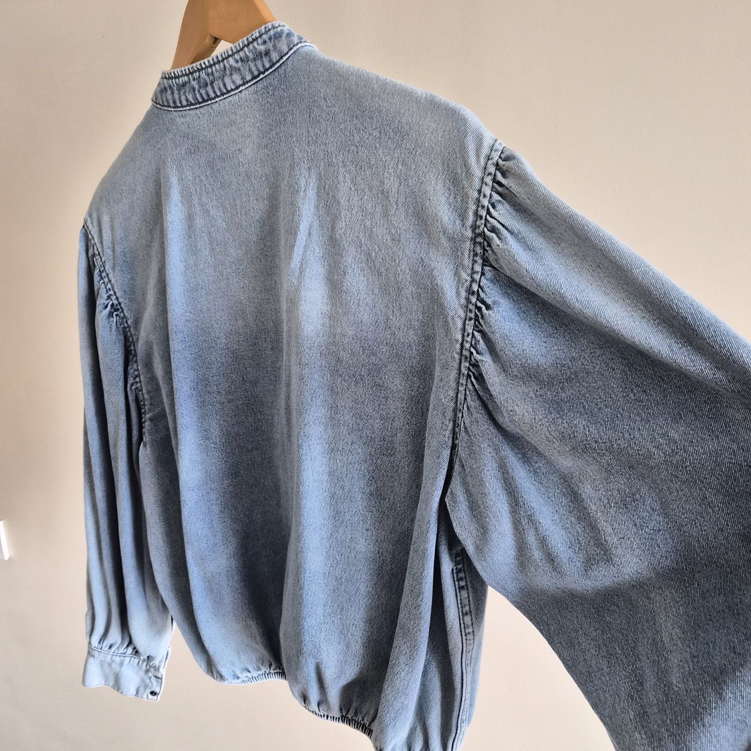 AllSaints Açık Mavi Crop Denim Gömlek – — görsel 4/8