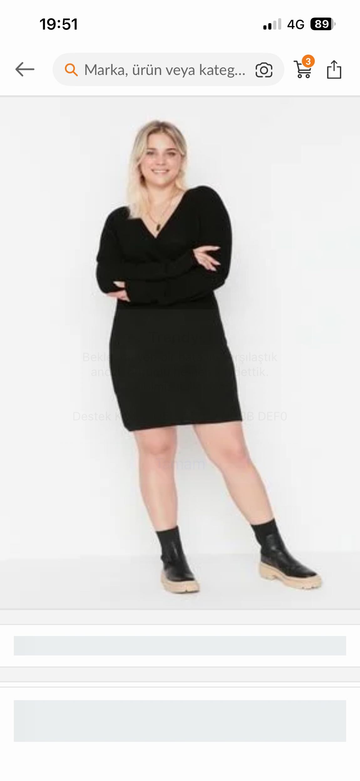 Siyah Triko Elbise — görsel 3/4