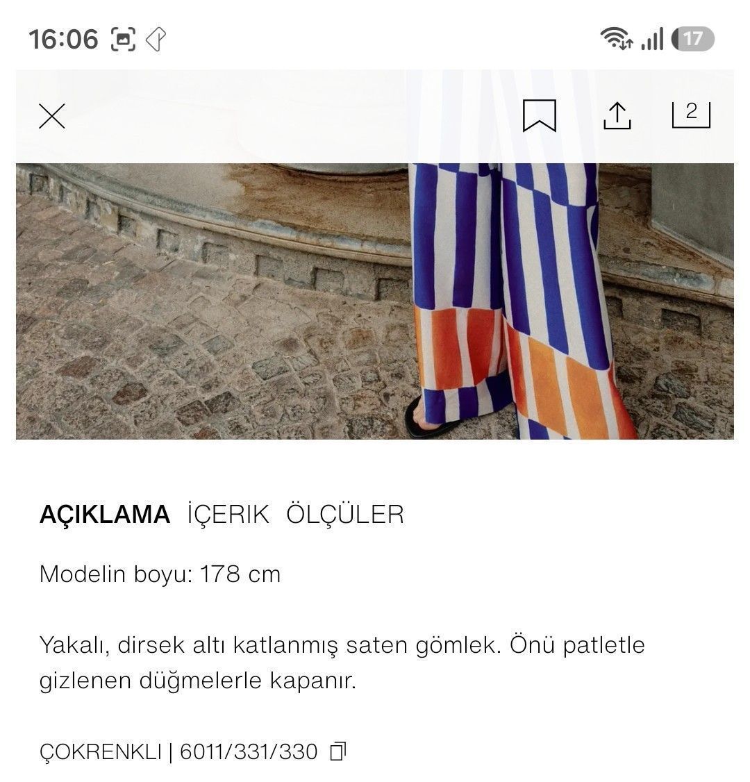 Zara saten çizgili ikili takım — görsel 9/19