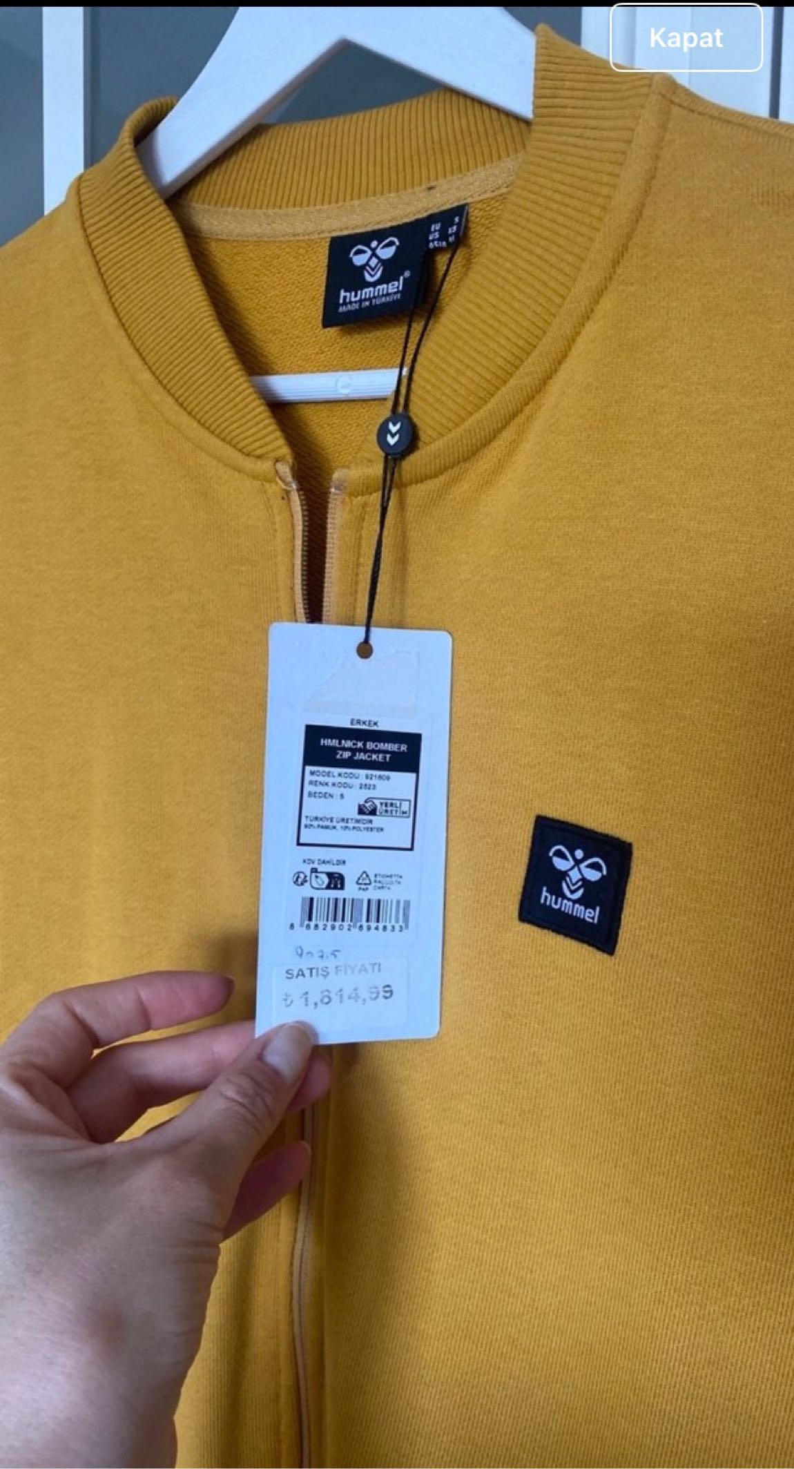 Hummel Sarı Fermuarlı Sweatshirt — görsel 3/4