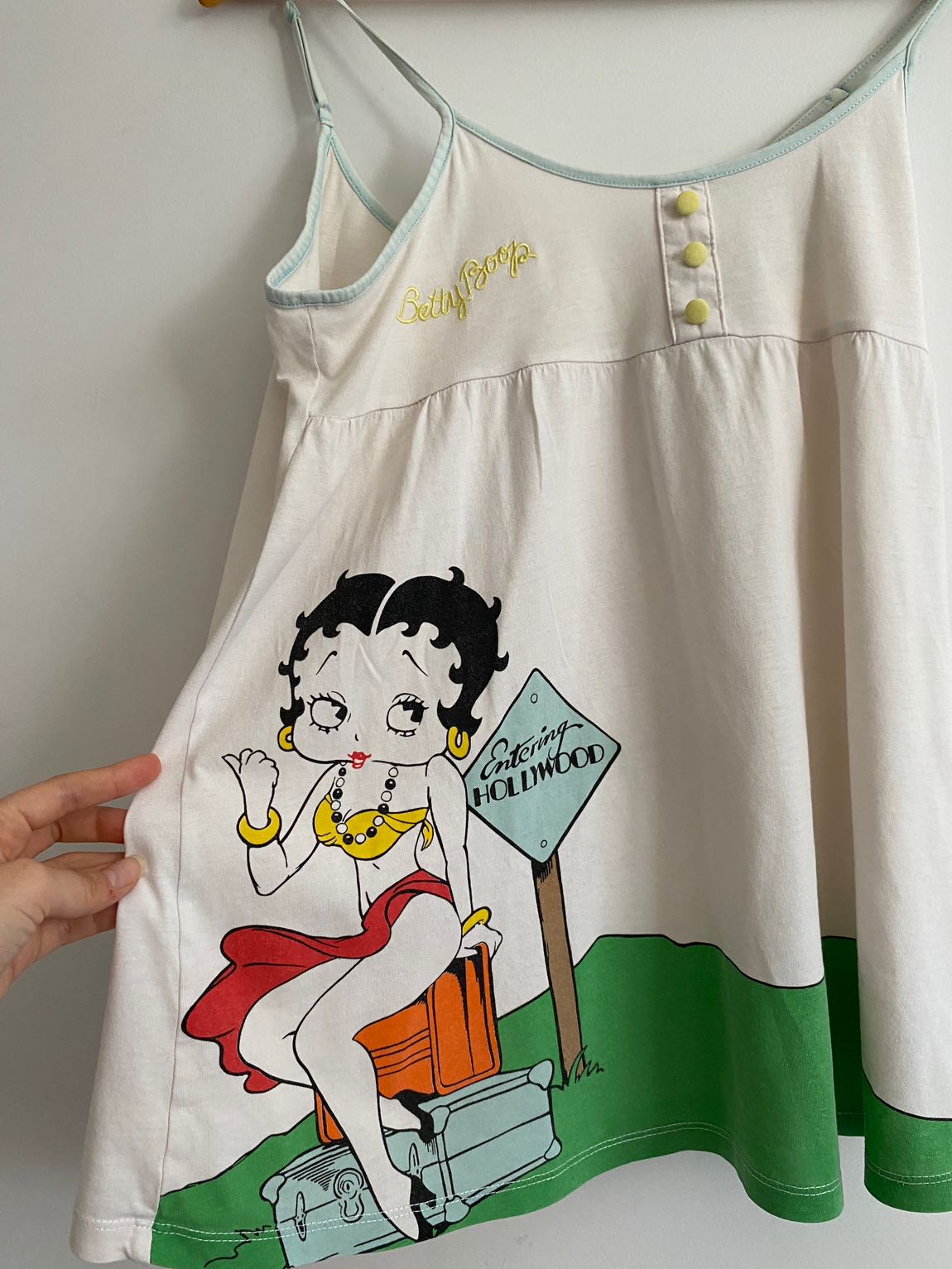 Y2K Betty Boop Beyaz babydoll bluz — görsel 6/6