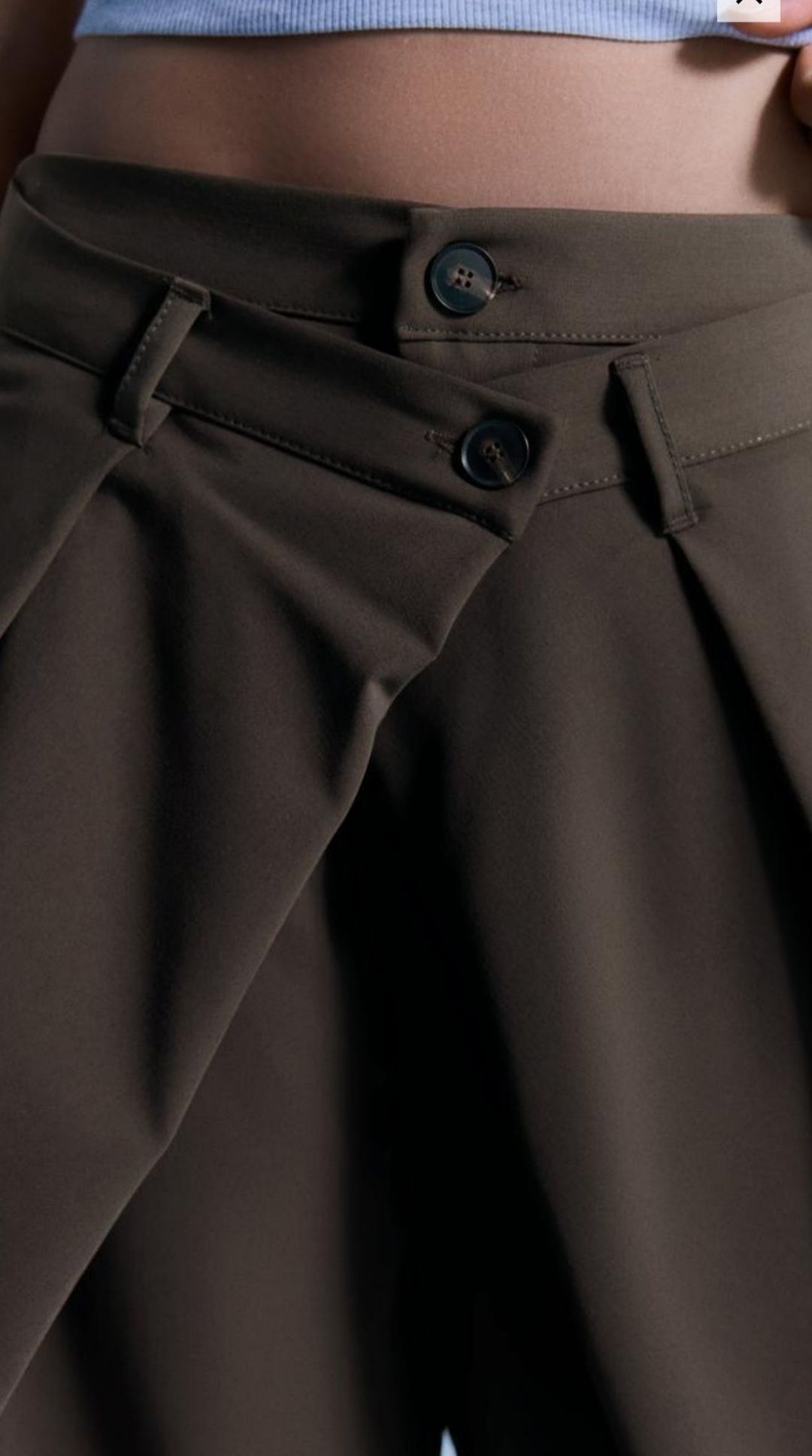 bershka kum rengi cift dugme Pantolon — görsel 3/5