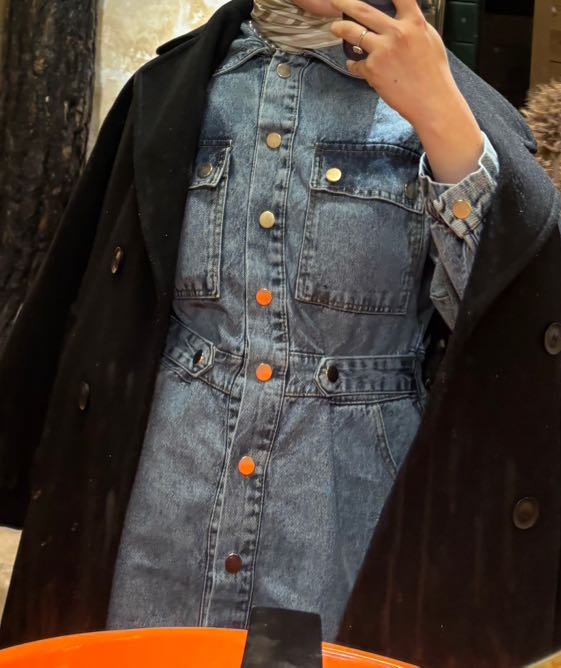 Denim T-Shirt Elbise Kot Ceket Kombinasy — görsel 4/8