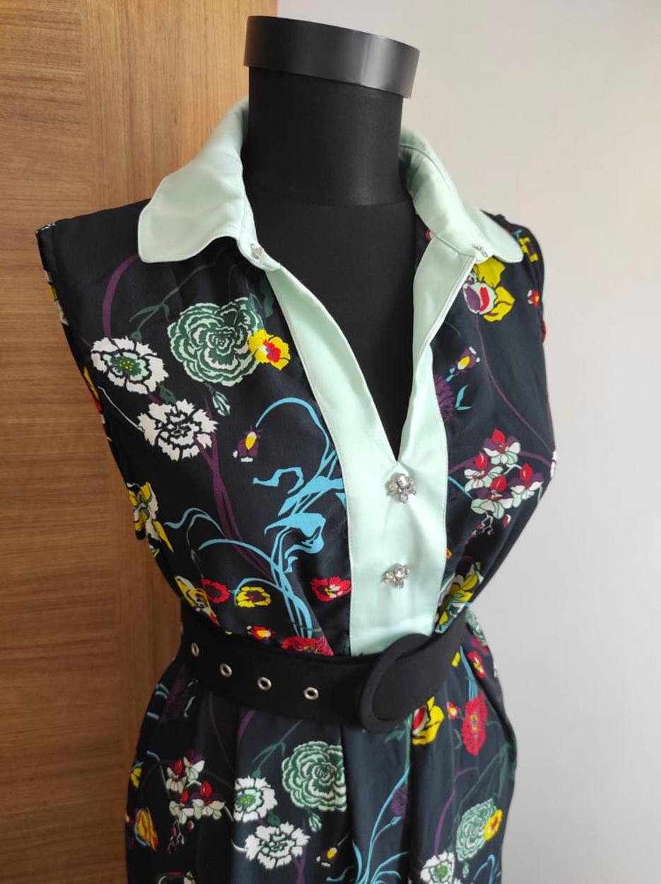 Çiçekli şifon elbise&tunik — görsel 5/8