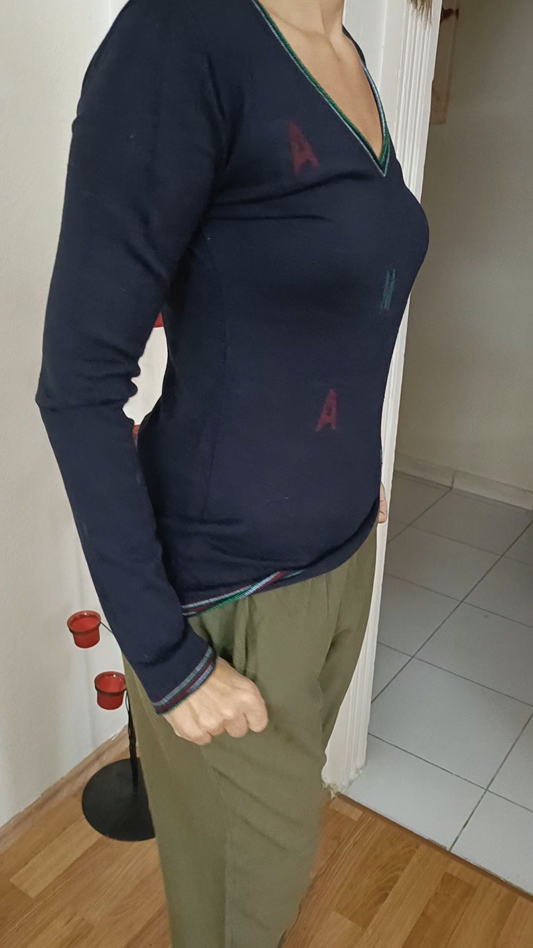 Armani Jeans V Yaka İnce Triko Kazak — görsel 6/8